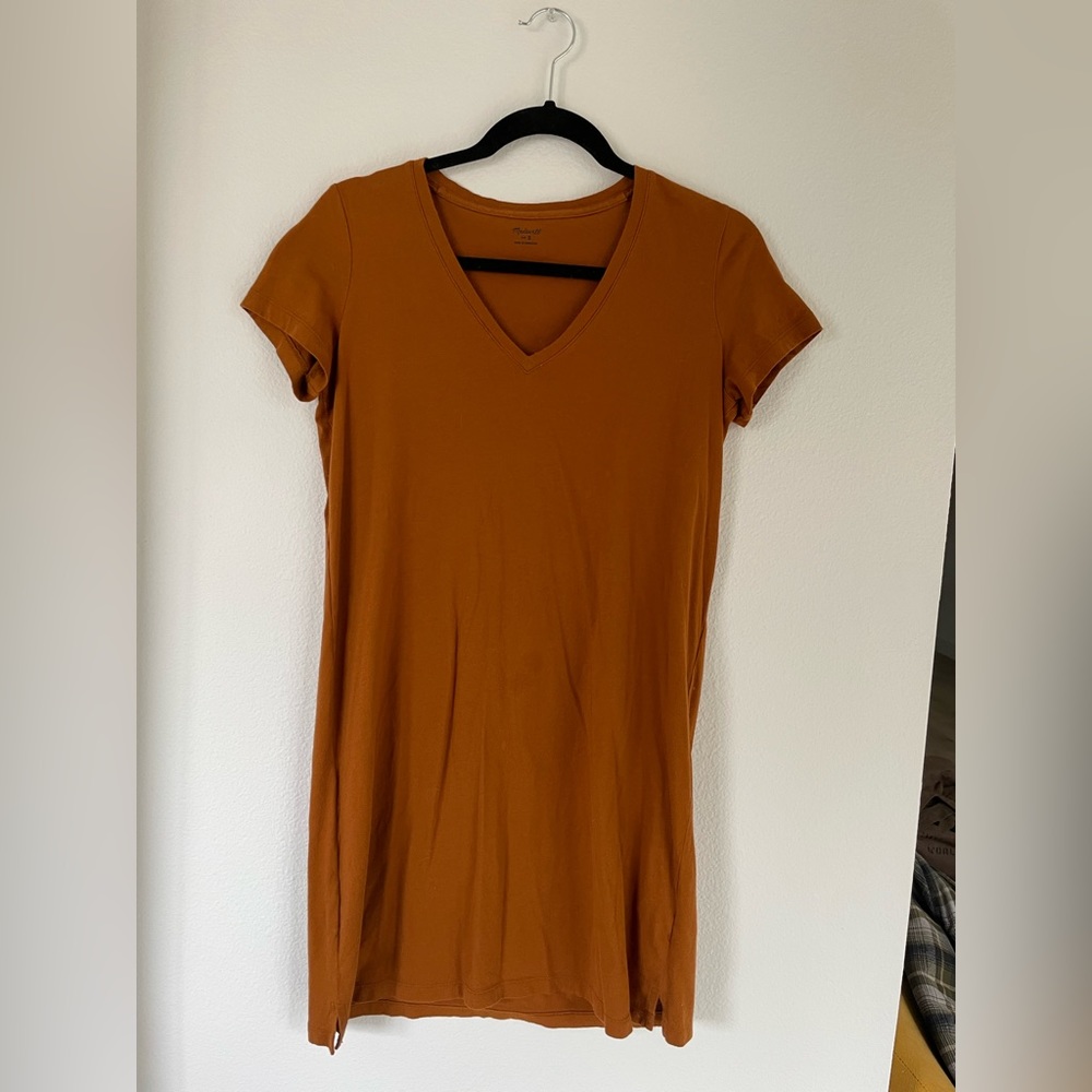Size S Madewell Burnt Orange T Shirt Dress